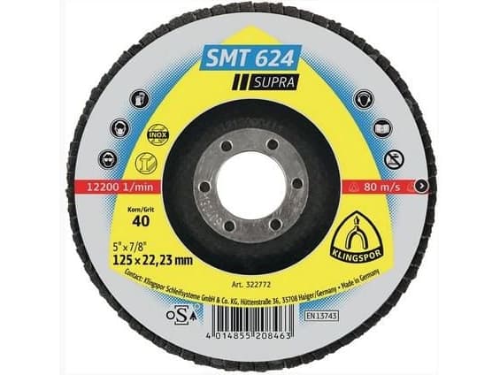 KLINGSPOR SHAPE STEEL SANDLER 125mm P 80 SMT624 SUPRA SHAPE 10 + 2st.