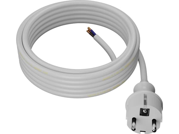 AW-Tools AWTOOLS KABEL MED STØTTE 5 m 3 x 1,0 HVIT H05VVV-F