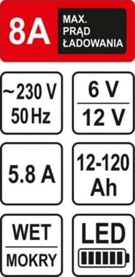 STHOR LADER 6 / 12V 8A 120Ah LED