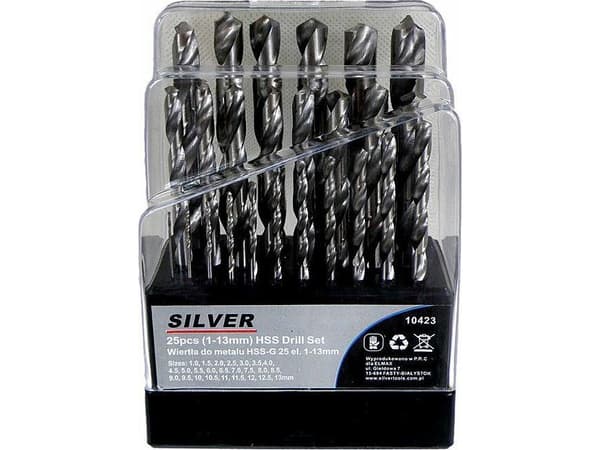 WIERTŁO METAL BIAŁE KPL 25szt. /SILVER