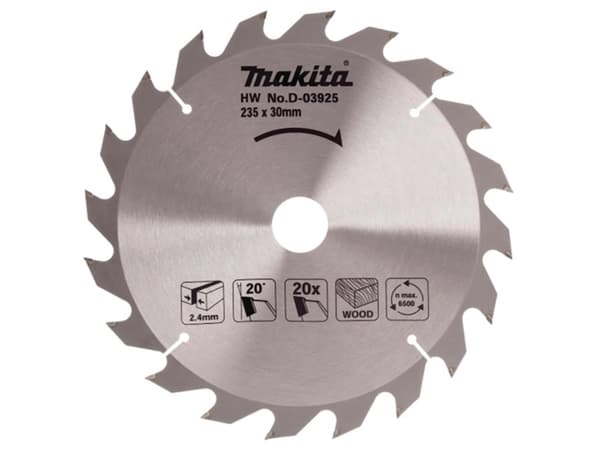 Makita D-03925 T.C.T. saha 235X2.4X30mm 20° T20 Standard puulle