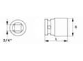 Miniatyrbild 2 av 2: JONNESWAY 3/4" 36mm CR-MO 6-anglig borrkule för borrmaskin