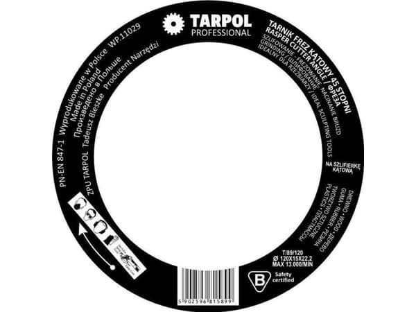 TARPOL Vinkelslipskiva 120mm 45 grader T-89
