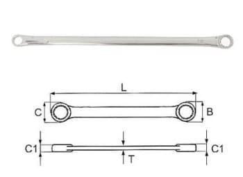 JONNESWAY TWO-HANDLE KEYS VERY LONG 17 x 19mm