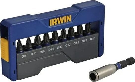 IRWIN IMPACT BITS SET.10 stk.+PZ HÅNDTAK