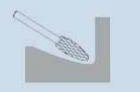 KLINGSPOR METALLIKONE HF 100 F FI=9,6x19mm SHOOT 6mm RBF TYYPPI, HIPERBOLIC-SCIRCULARY
