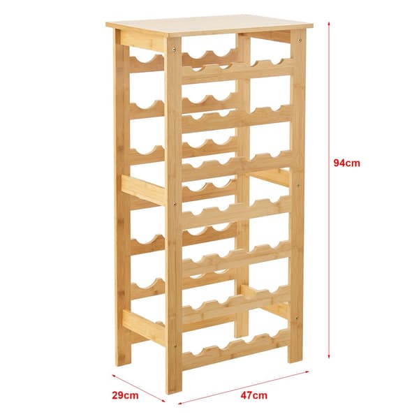 Vinställ Äänekoski i bambu för 28 flaskor 94x47x29 cm vinhållare [en.casa]