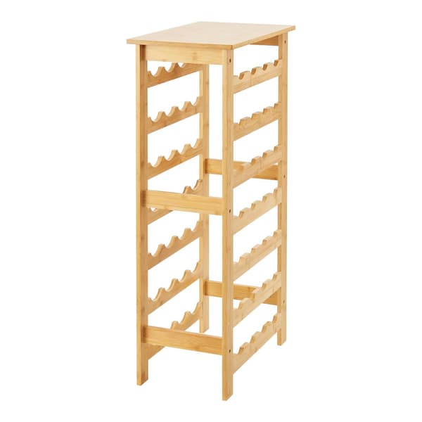 Vinställ Äänekoski i bambu för 28 flaskor 94x47x29 cm vinhållare [en.casa]