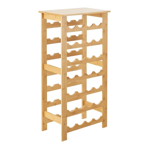 Vinställ Äänekoski i bambu för 28 flaskor 94x47x29 cm vinhållare [en.casa]