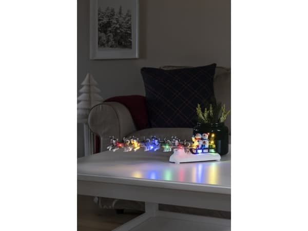 Konstsmide Snowmen in sledge, Koristevalohahmo, Monivärinen, Polyresiini, Universaali, IP20, 6 h