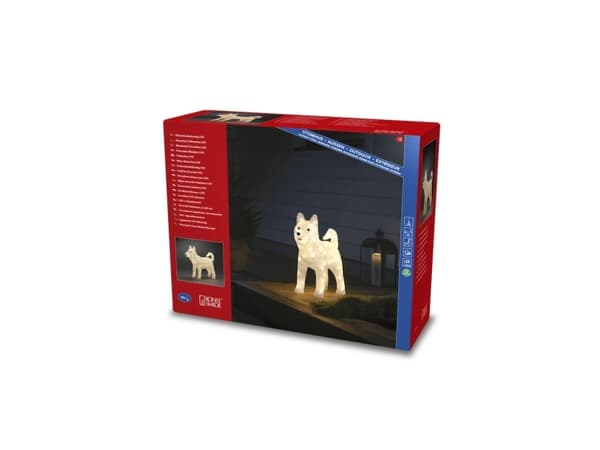 Konstsmide Dog Husky, Koristevalohahmo, Valkoinen, Muovi, Universaali, IP44, 88 lamppua