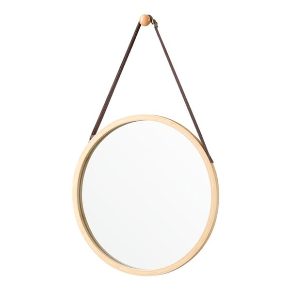 Väggspegel Bykle Ø38 cm bambu [en.casa]