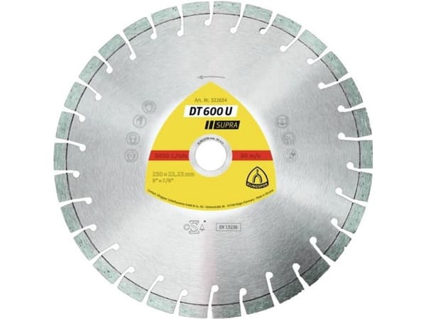 KLINGSPOR DIAMOND SEGMENTAL SHIELD 350mm x 3.0mm x 20mm SUPRA DT600U, FÖRSTÄRKT BETON