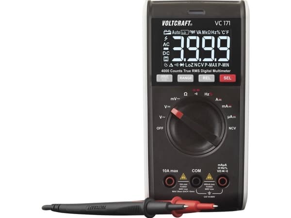 VOLTCRAFT VC171 Hånd-multimeter Kalibreret (ISO) digital CAT III 600 V Visning (counts): 4000