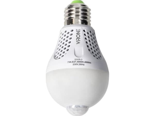 Orno NAMIB LED PIR 7W A60, żarówka z PIR 7W, 600lm, 4000K,SW/R-3