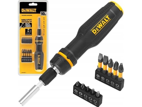 DEWALT TELESKOPHANDTAG MED BITS 10st