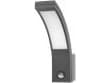 Vägglampa Orno PIRYT LED 10W, trädgårdsarmatur med rörelsesensor 140st, 800lm, IP54, 4000K, grå,AD-OP-6109GLPMR4