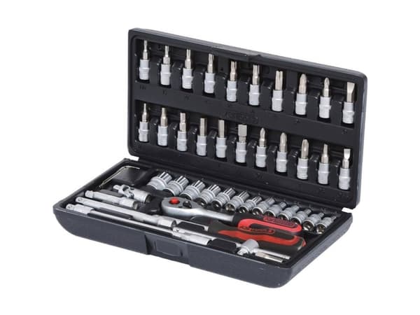 KS Tools 911.0646, Kromivanadiini-teräs, 3,4,5,6,7,8 mm, 1 kpl, Musta, Punainen, Hopea, Black,Red, 1/4"