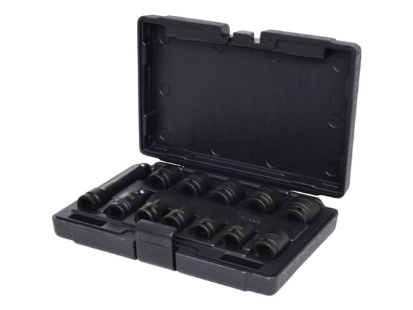 KS Tools 515.0112, Støpselsett, 1/2", 12 hoder, Krom-molybden-stål, ISO 1174, DIN 3129, ISO 2725-2, DIN 3121, 2,4 kg