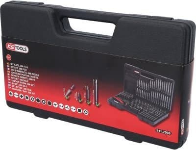 KS Tools 911.2008, 208 stykker, Nickel, DIN 3126, ISO 1173 - C 6,3, 25 mm, 2,22 kg, 25,4 / 4 mm (1 / 4")
