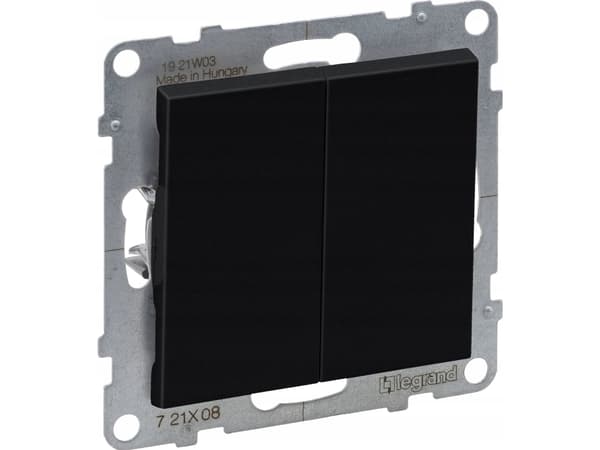 SUNO dubbel svart 10AX 250V tvåvägsbrytare automatiska terminaler 721408
