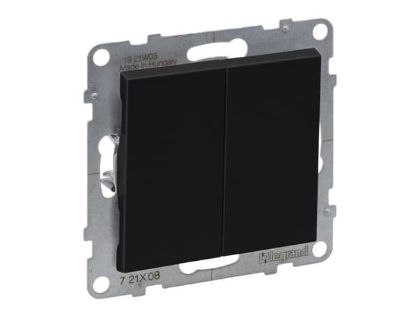SUNO dubbel svart 10AX 250V tvåvägsbrytare automatiska terminaler 721408