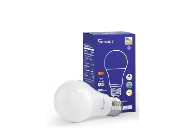 Sonoff B02-BL-A60, Älylamppu, Valkoinen, Wi-Fi/Bluetooth, LED, E27, Viileä valkoinen, Lämmin valkoinen