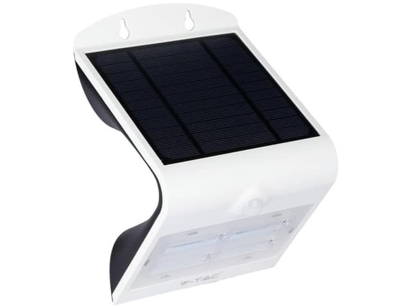 V-TAC Vegglampe Solar LED Vegglampe med bevegelsessensor VT-768 3W 400lm Hvit IP65 7523