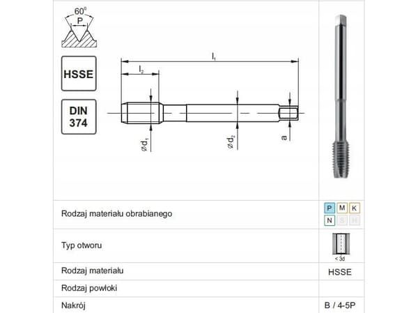 Fanar TINER M32x1,5 DIN-374B (6H) HSSE 800