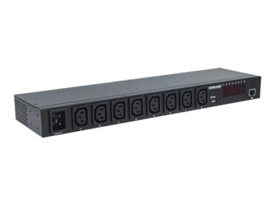 Intellinet 19" Intelligent 8-Port PDU, 19" Rackmountable C13 Intelligent Power Distribution Unit; Monitors Power, Temperature and Humidity - Strømfor