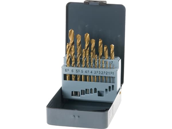 kwb 421856, Drill, Drill bit set, Høyrehåndsrotasjon, 1 mm, Strykejern, Metall, Ikke-jernholdig metall, Plast, Profil, Stål, 135°