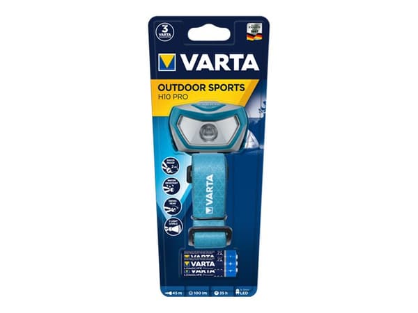 Varta Outdoor Sports H10 PRO - Huvudficklampa - LED - 2-läge Aqua