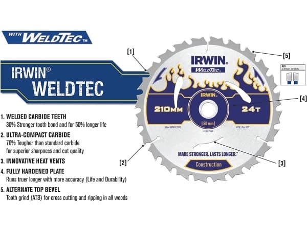 IRWIN cirkelsågblad weldtec t/trä 160x40x20mm
