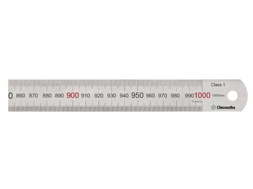 Stålregel 1000X35X1,5 mm med läsning från vänster till höger