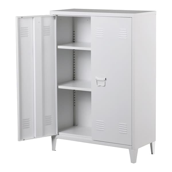 Kontorsskåp Oripää 110x75x33 cm stål vit [en.casa]
