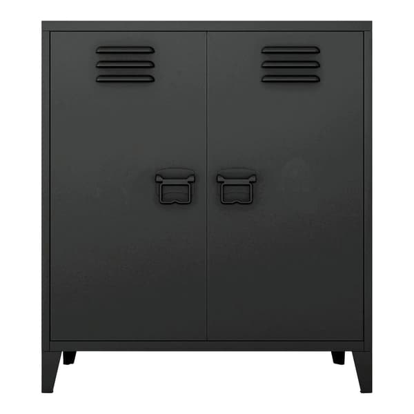 Kontorsskåp Oripää 90x80x33 cm stål svart matt [en.casa]