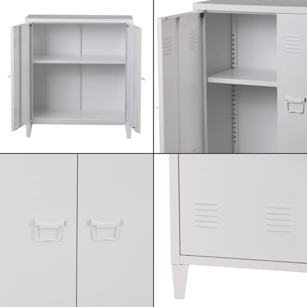 Kontorsskåp Oripää 90x80x33 cm stål vit [en.casa]