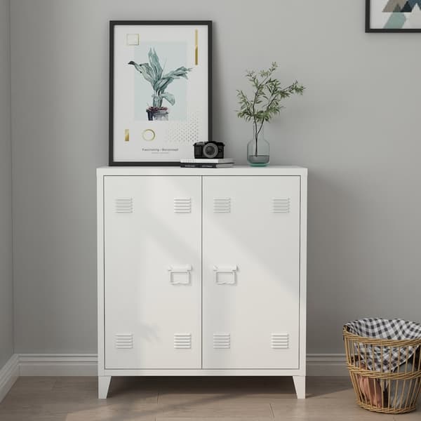 Kontorsskåp Oripää 90x80x33 cm stål vit [en.casa]