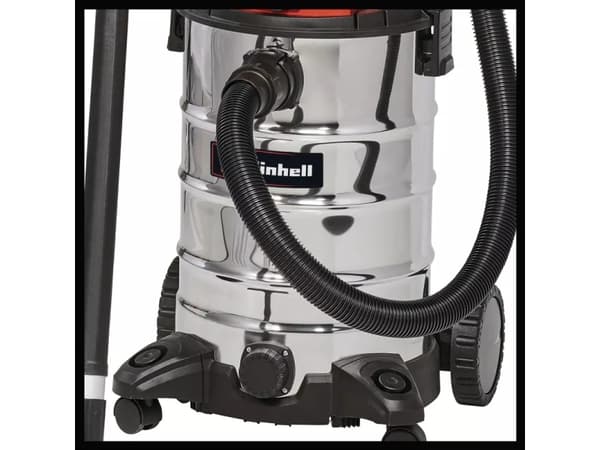 Einhell TC-VC 1930 SA Kit, 1500 W, Trommelvakuum, Tørr & våt, Uten pose, 78 dB, Sort, Rød, Sølv