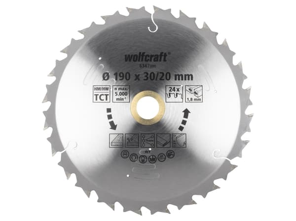 wolfcraft GmbH 6346000, Plast, Stål, Trä, Icke-järnmetaller, Trä med spik, 18,4 cm, 2 cm, Tungsten Carbide Tipped (TCT), 5000 RPM, 1,8 mm