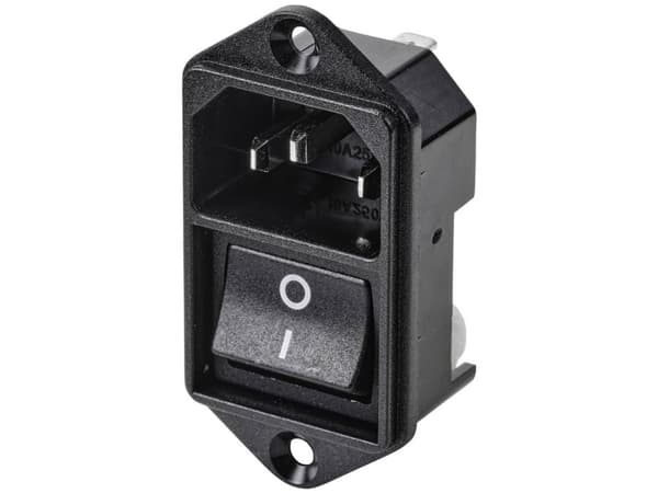 TRU COMPONENTS TC-10088376 IEC-pistoke Pistorasia, uppoasennettava pystysuora Navat yhteensä: 3 10 A Musta 1 kpl 1 kpl