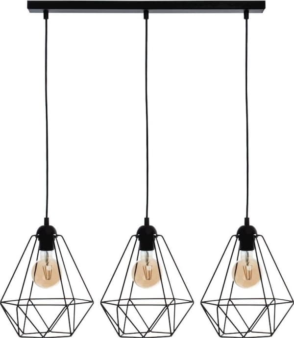 Hanging lamp Milagro Ceiling lamp black above the table Milagro BASKET BLACK triple MLP7215