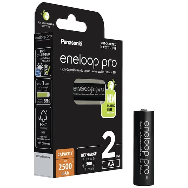 eneloop eneloop pro HR06 Laddbart batteri AA (R6) NiMH 2500 mAh 1.2 V 2 st
