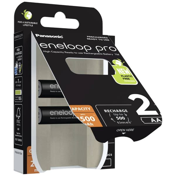 eneloop eneloop pro HR06 Laddbart batteri AA (R6) NiMH 2500 mAh 1.2 V 2 st