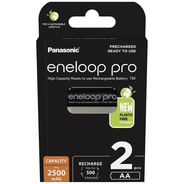 eneloop eneloop pro HR06 Laddbart batteri AA (R6) NiMH 2500 mAh 1.2 V 2 st