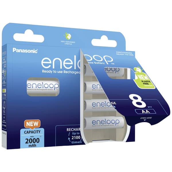 eneloop eneloop HR06 Laddbart batteri AA (R6) NiMH 2000 mAh 1.2 V 8 st