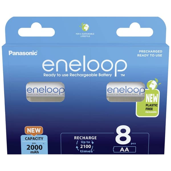 eneloop eneloop HR06 Laddbart batteri AA (R6) NiMH 2000 mAh 1.2 V 8 st