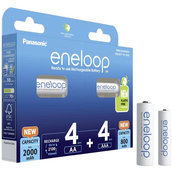 Panasonic Batteri-set AAA (R03), AA (R6) 8 st