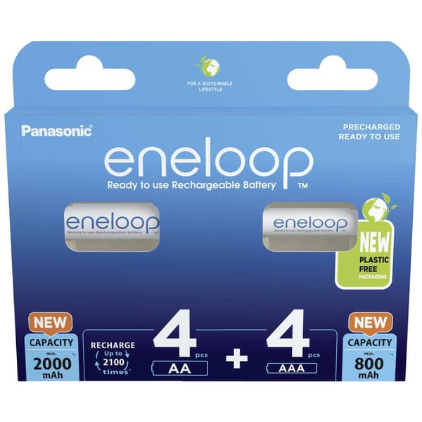 Panasonic Batteri-set AAA (R03), AA (R6) 8 st