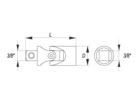 Yato YT-3850, Pistorasia, 3/8", Brittiläinen, 1 pää(t), 3/8", Kromivanadiini-teräs